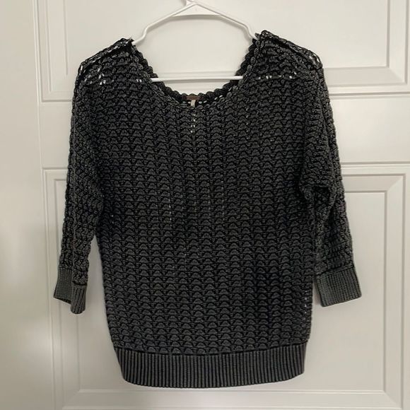 Free People Gray 3/4 Sleeve Sweater - Picture 1 of 5